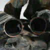 Lunettes solaires en bois de Palissandre, modèle Billy, avec monture ronde et élégante pour hommes et femmes.