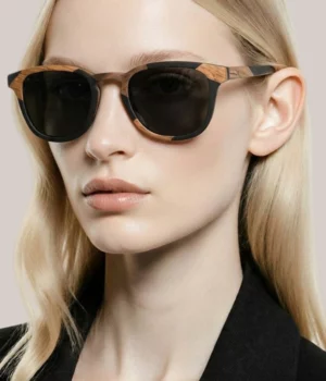 Lunettes polarisé en bois La-Bicolore-394FM
