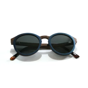 Lunettes de soleil pantos en bois bleu ringo