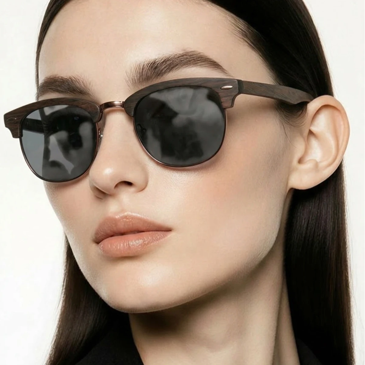 Lunettes de soleil bois Classic-390E-Black – Image 3