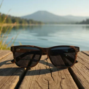 lunettes en bois bicolore mixte tendance rectangle