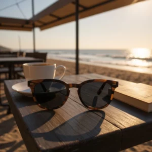 lunettes en bois bicolore polarise carre mixte