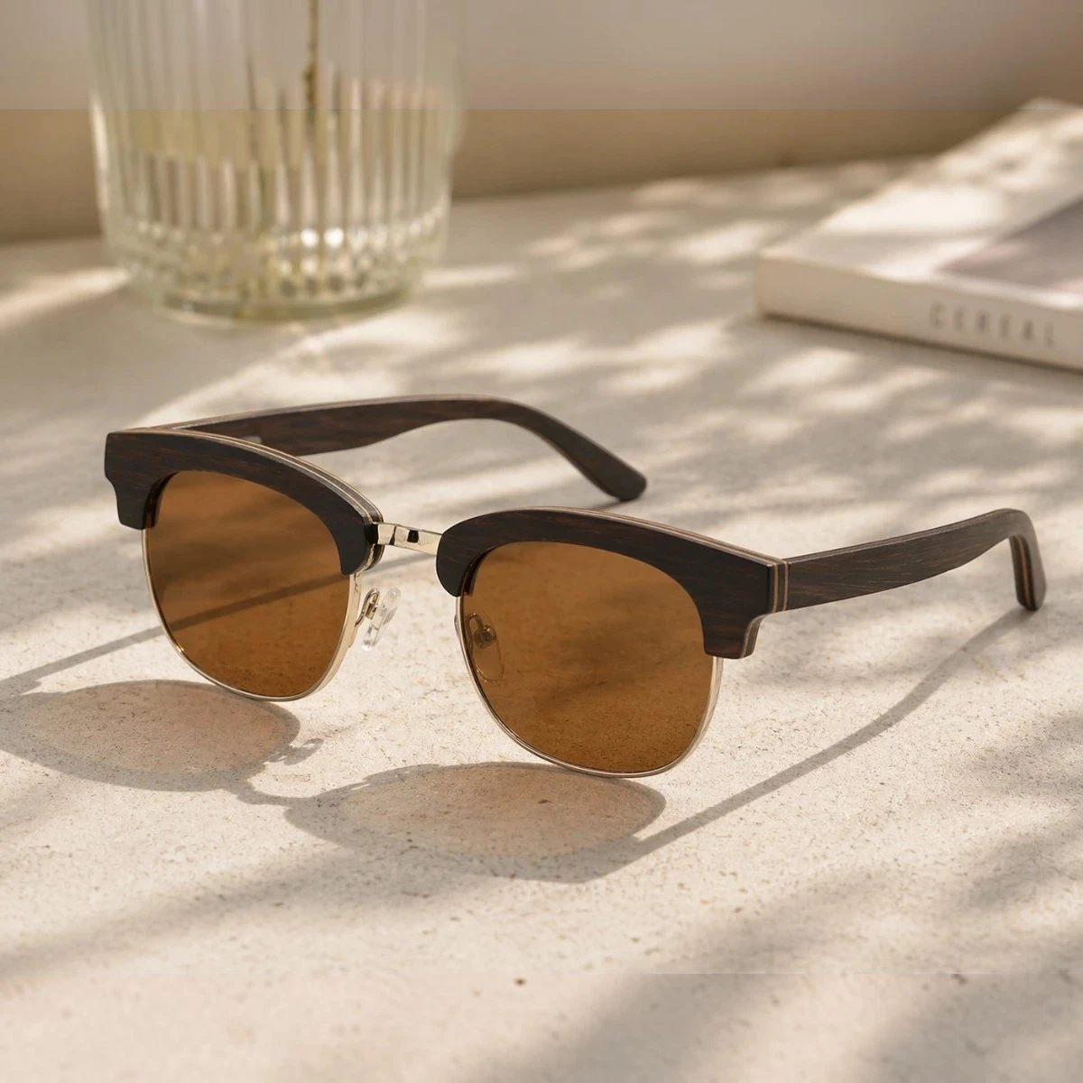 Lunettes de soleil bois Classic-390E-Black – Image 3