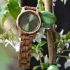 Montre homme bois zébrano vert Matt