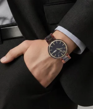 Alternative view of Montre classique homme bicolore ébène Sailler