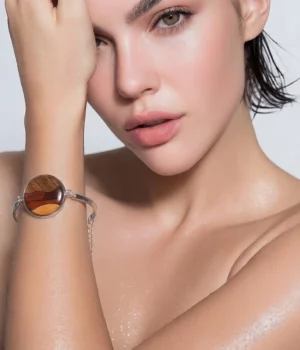 Bracelet jonc marqueterie et bois - Daryne