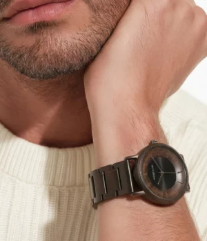 Alternative view of Montre bois homme Ebène Dakar