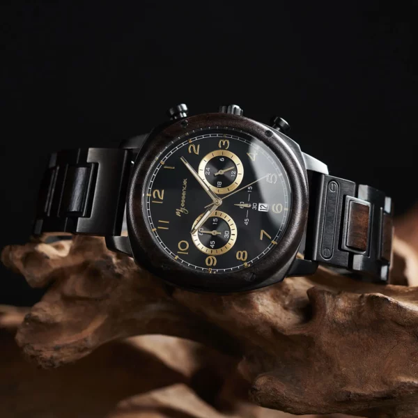 Montre chronographe Calibra avec mouvement quartz japonais Seiko VD53-6, précision exceptionnelle.