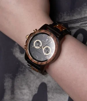 Alternative view of Montre bois luxe homme chronographe Kryos