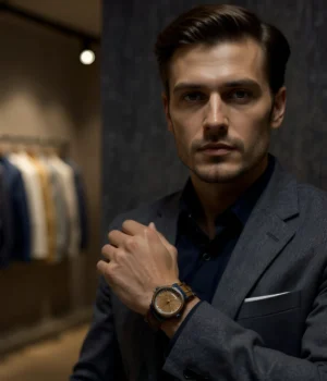 Alternative view of Montre homme bois fond noyer Kairos