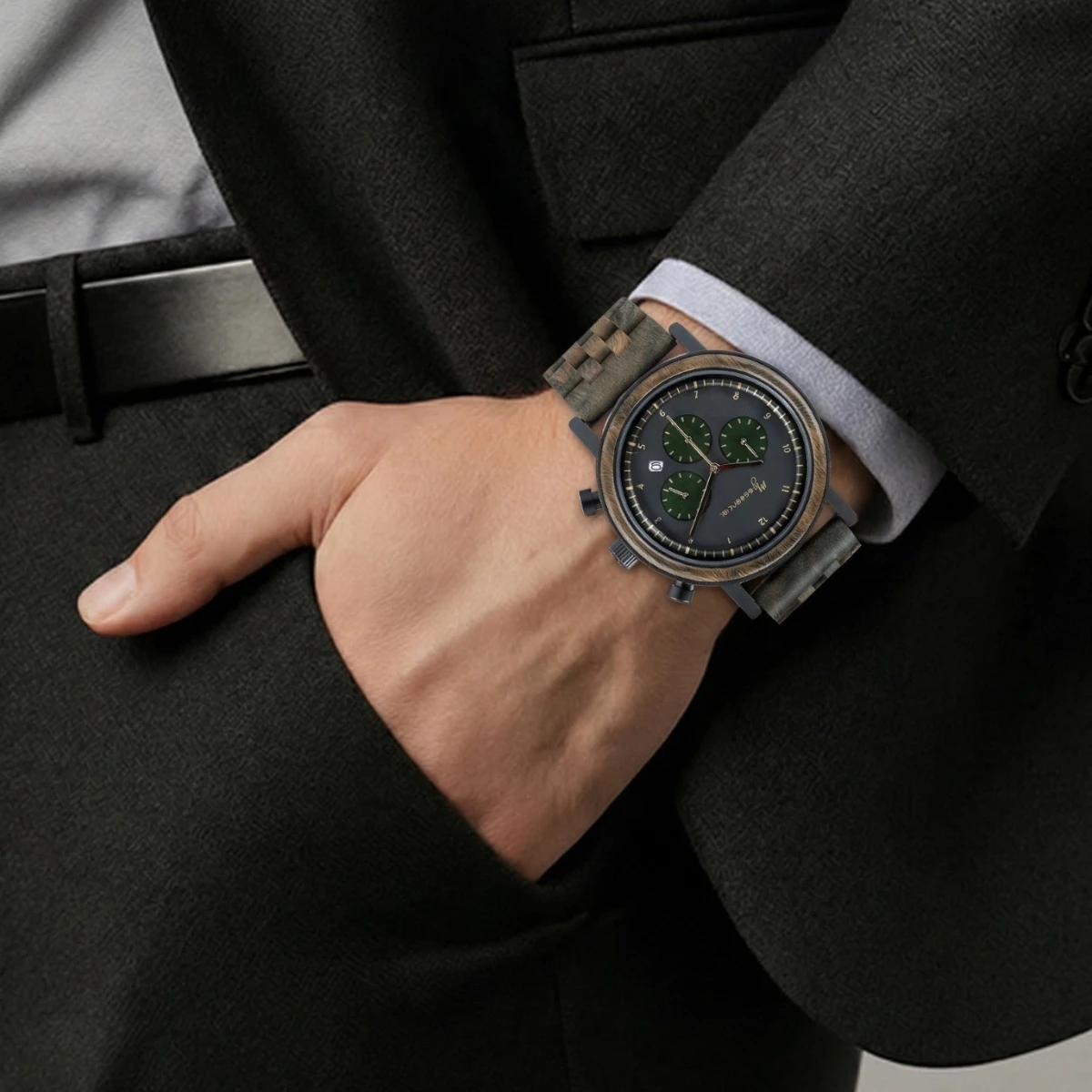 Montre bois gaiac homme chronographe Impérium – Image 7