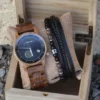 Idée cadeau homme originale avec accessoires en bois, cuir et pierre, style marin moderne et éthique, parfait pour toute occasion.