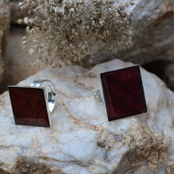 Bague plateau amarante marqueterie Bérénice