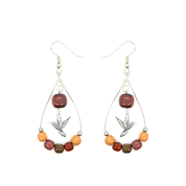 Boucles d'oreilles bois colibri Serrenna – Image 2