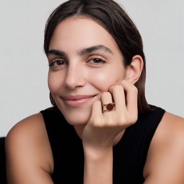 Bague doré bois amarante réglable Angel