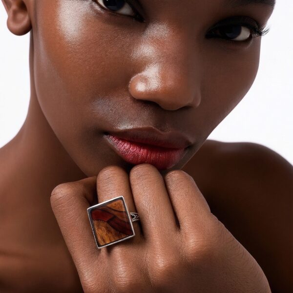 Bague en marqueterie bois Bérénice