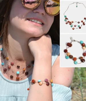 Coffret bijoux en bois et turquoise Myra, parfait pour la fête des Mères.