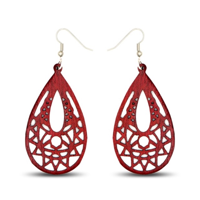 Boucles d'oreilles tribal amarante Eva
