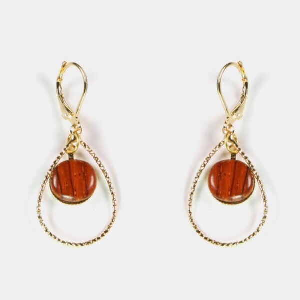 Boucles Amarante et doré Maelle