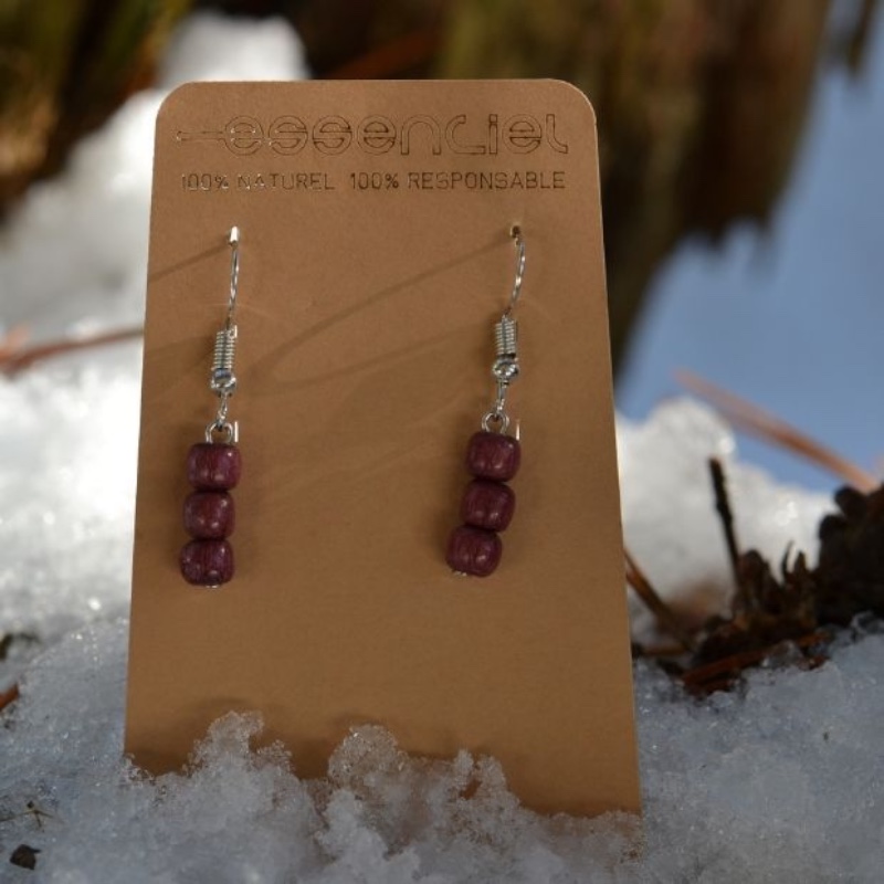 Boucles d'oreilles amarante Prety