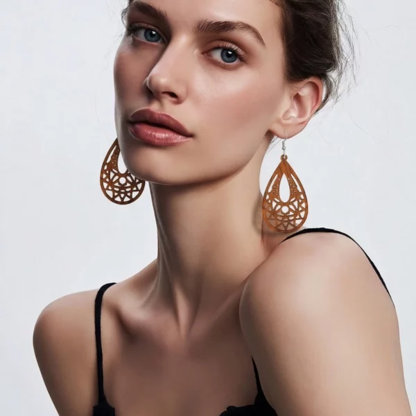 Boucles d'oreilles tribal Acajou Eva