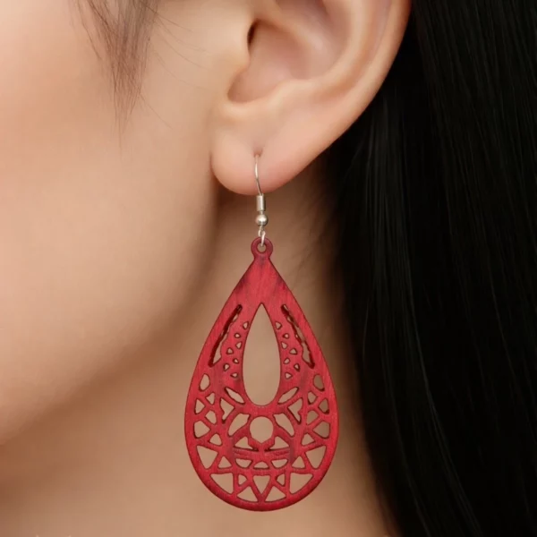 Boucles d'oreilles tribal bois amarante Eva