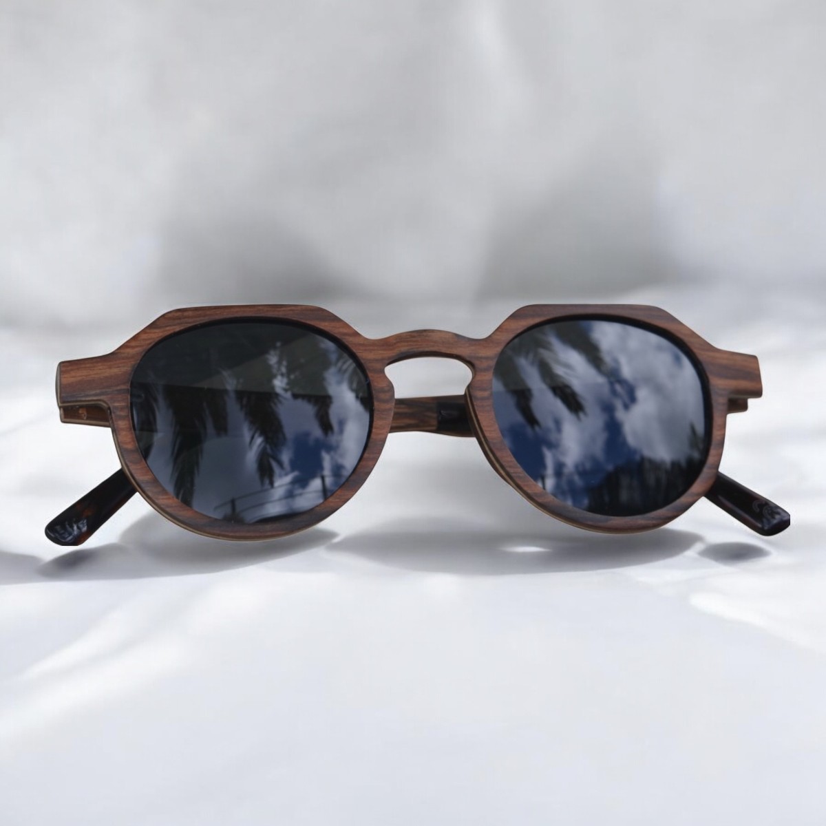 Lunettes de soleil unisexe en bois - modèle La brown