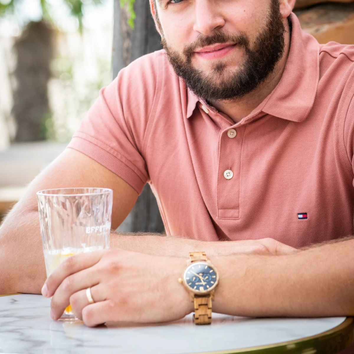 Montre bois noyer homme phase de lune Blue Moon – Image 6