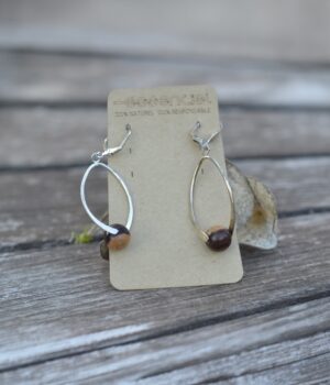 Boucles d'oreilles bois bicolore Babette