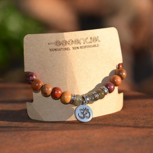 Bracelet méditation bois et labradorite Janny – Image 3