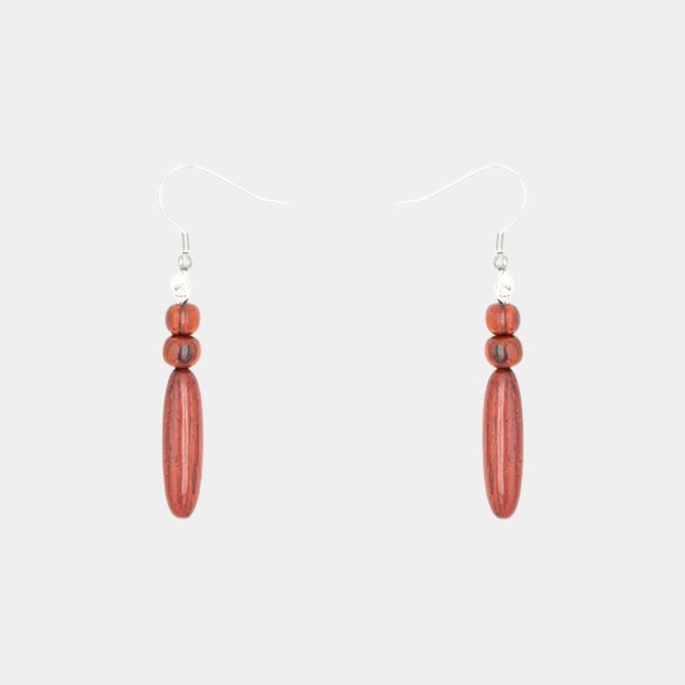 Boucles d'oreilles nature en bois d'acajou Osaris