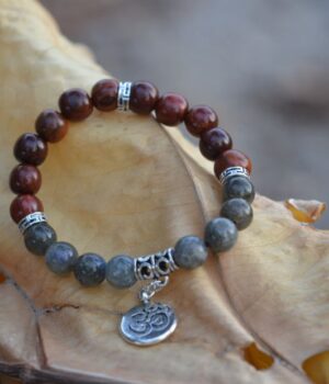 Bracelet méditation bois et labradorite Caro