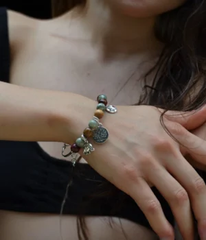 Alternative view of Bracelet -Jonc bois Aventurine Samia