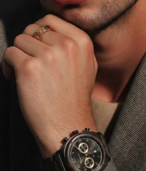 Alternative view of Montre luxe bois ébène homme chronographe Calibra