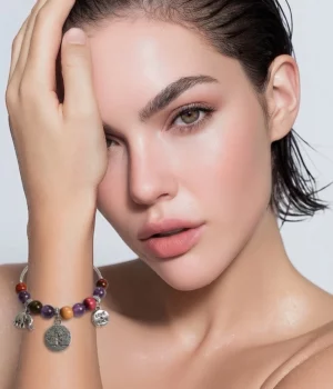 Bracelet -Jonc bois Améthyste Samia