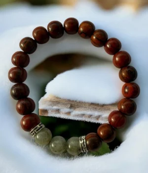 Bracelet méditation acajou et labradorite Caro