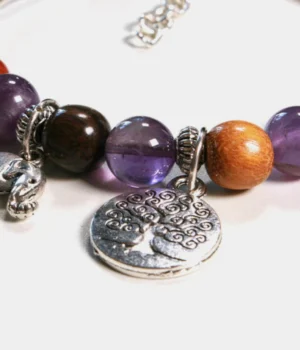 Alternative view of Bracelet -Jonc bois Améthyste Samia