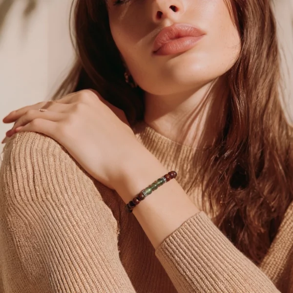 Bracelet méditation acajou et labradorite Carolina