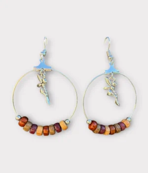 Boucles d'oreille créole multicolore - La fée