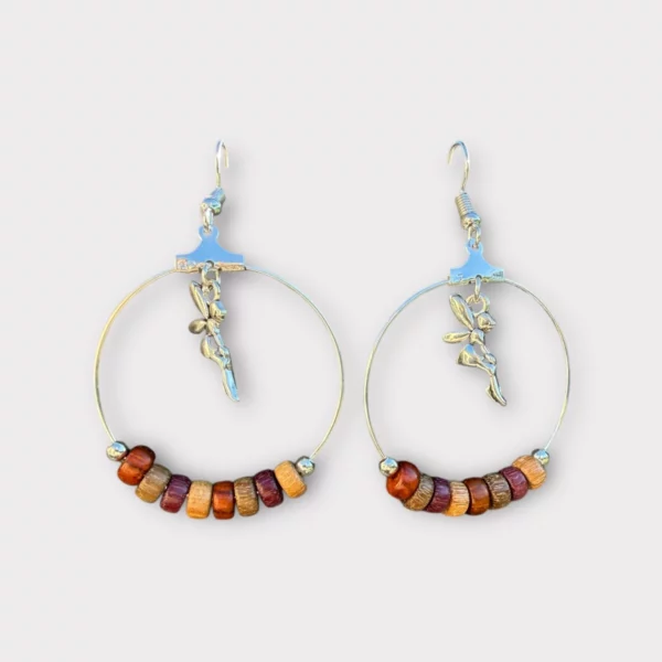 Boucles d'oreille créole multicolore - La fée