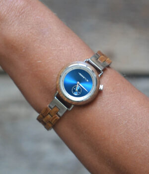 Montre bois noyer femme Artica océan