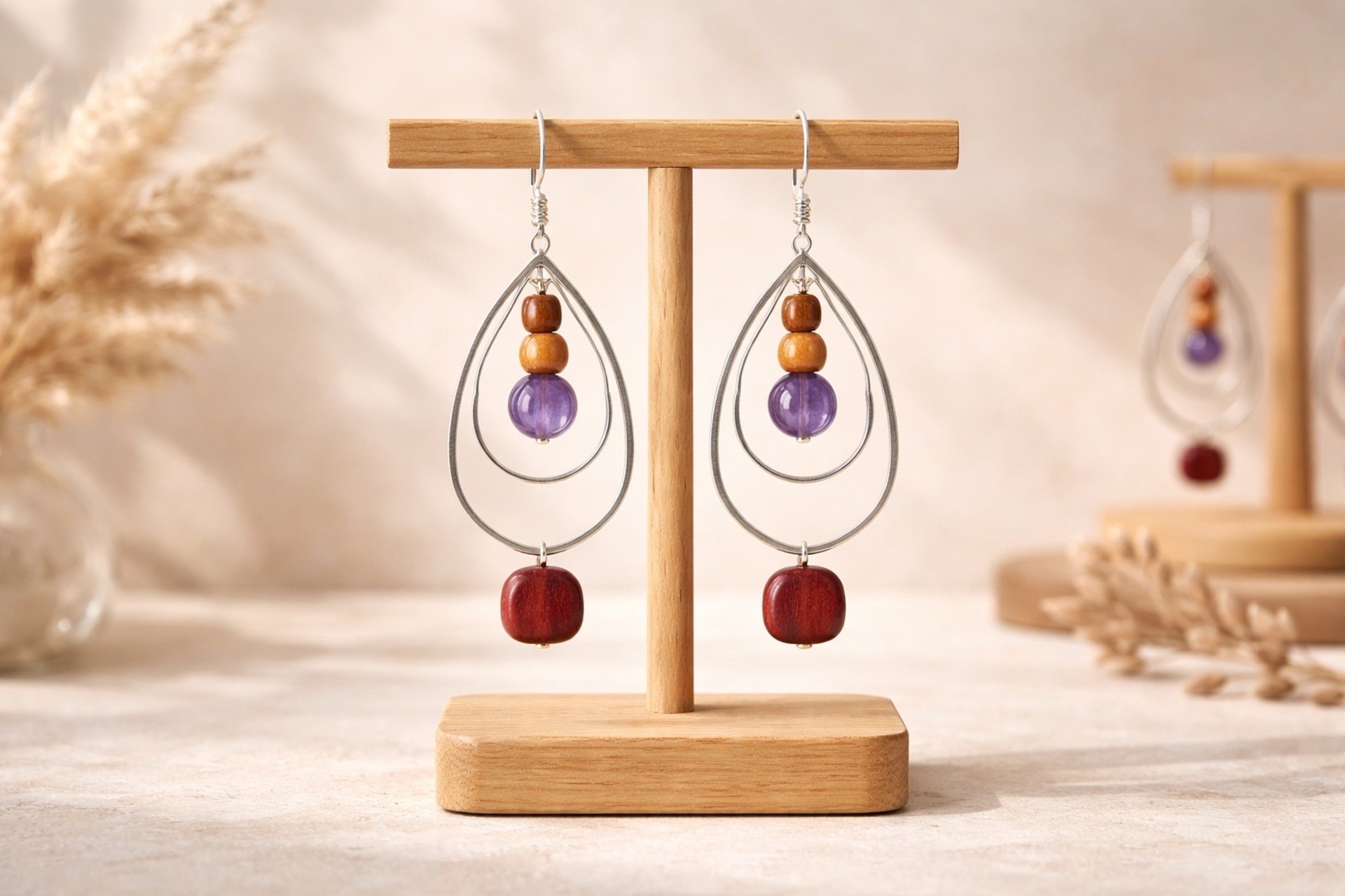 bannière collection boucles d'oreilles en bois my-essenciel