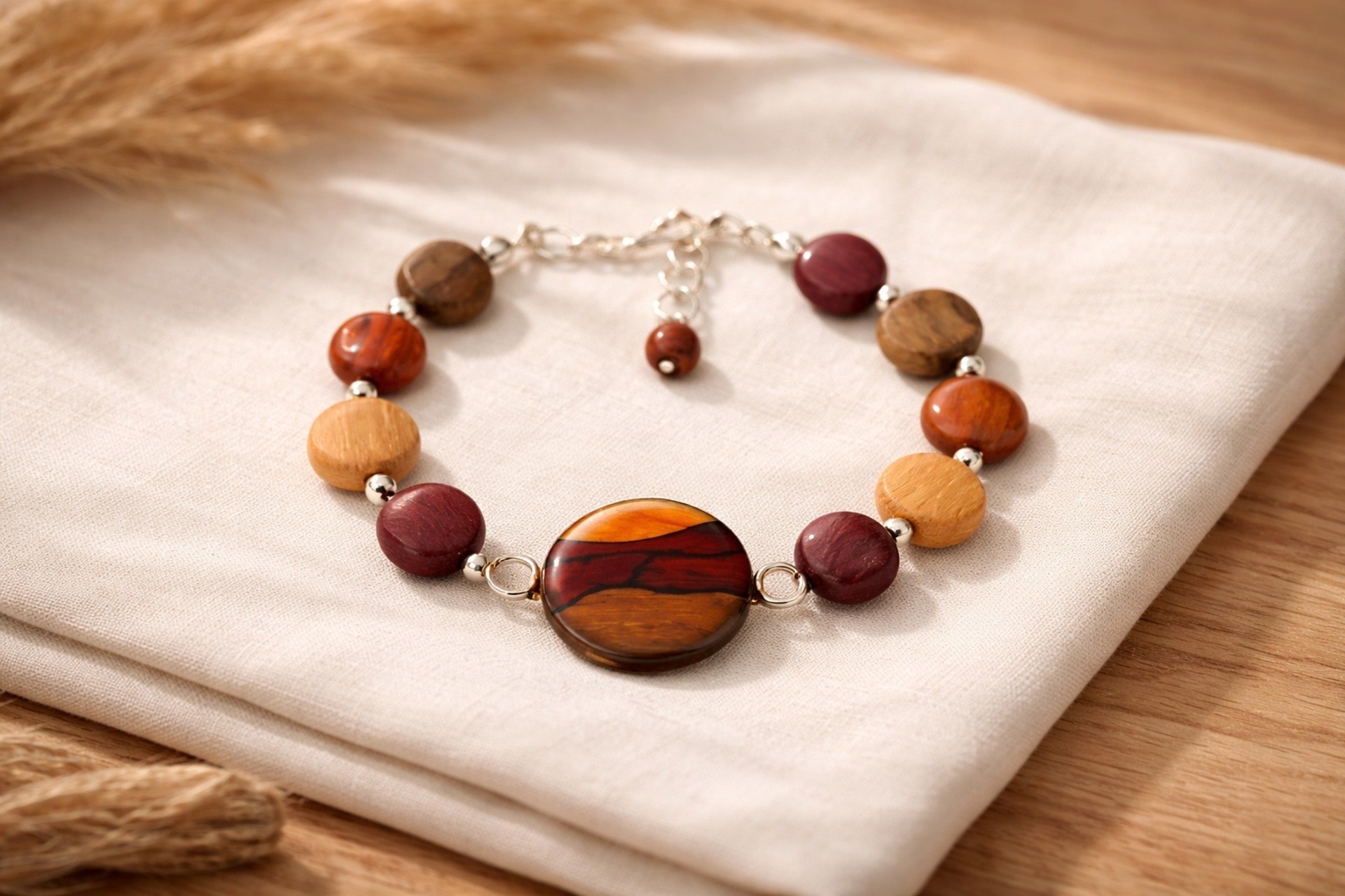 bannière bracelets en bois pour femme