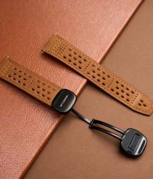 Bracelet cuir marron haut de gamme homme Arkon