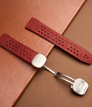 Bracelet cuir rouge haut de gamme homme Arkon