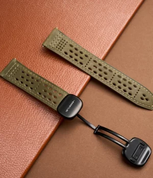 Bracelet cuir vert haut de gamme homme Arkon