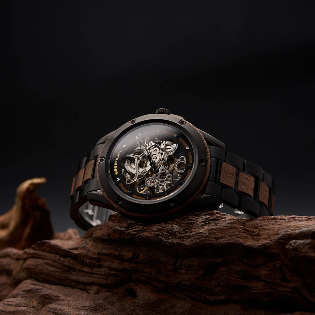 Montre homme bois bicolore automatique Infinity – Image 3