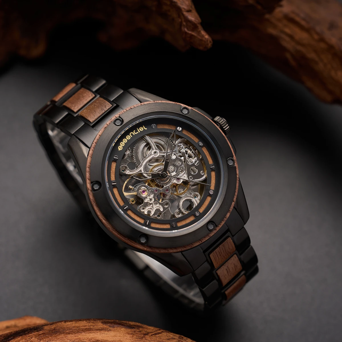 Montre homme bois bicolore automatique Infinity