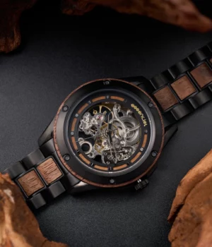 Alternative view of Montre homme bois bicolore automatique Infinity