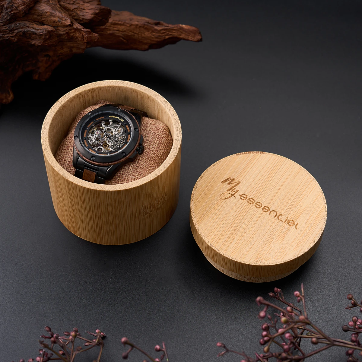 Montre homme bois bicolore automatique Infinity – Image 4